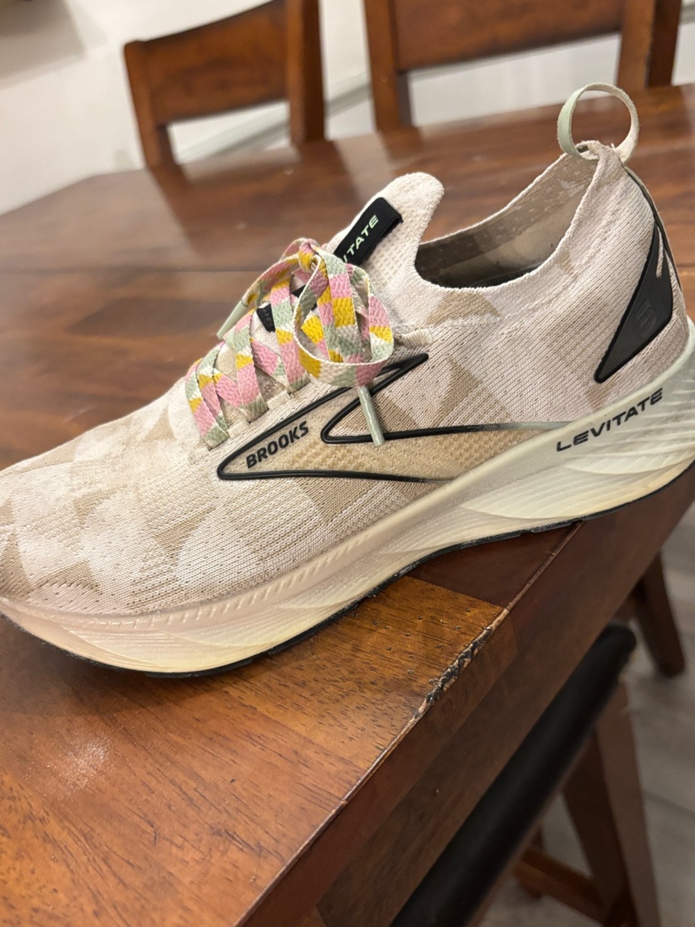 Brooks Levitate StealthFit 6 Knit Running Shoes Cream Geo (Women's 8.5)